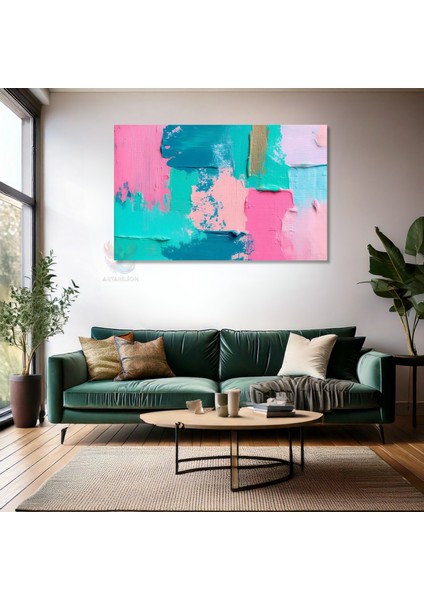 Kanvas Yatay Duvar Tablosu Kanvas Renkli Firca Darbeleri Ev Ofis Salon Modern Duvar Tablosu fiyatları