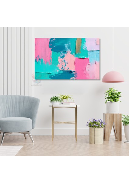 Kanvas Yatay Duvar Tablosu Kanvas Renkli Firca Darbeleri Ev Ofis Salon Modern Duvar Tablosu modelleri