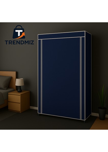 Tek Yandan Raflı Bez Dolap | Katlanabilir Gardırop | Toz Geçirmez Fermuarlı Saklama Dolabı fiyatları