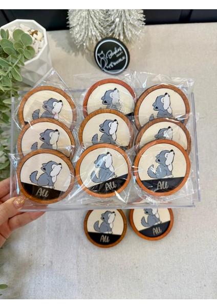 Özel Tasarım Göktürk Kurt Ulukurt Mevlid Hediyelik Hastane Çıkışı Handmade Ahşap Bebek Magnet - 20 Adet fiyatları