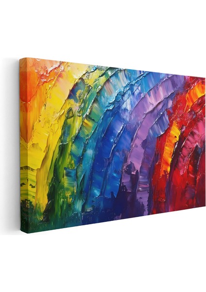Kanvas Yatay Duvar Tablosu Kanvas Renkli Firca Darbeleri6 Ev Ofis Salon Modern Duvar Tablosu