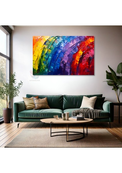 Kanvas Yatay Duvar Tablosu Kanvas Renkli Firca Darbeleri6 Ev Ofis Salon Modern Duvar Tablosu fiyatları