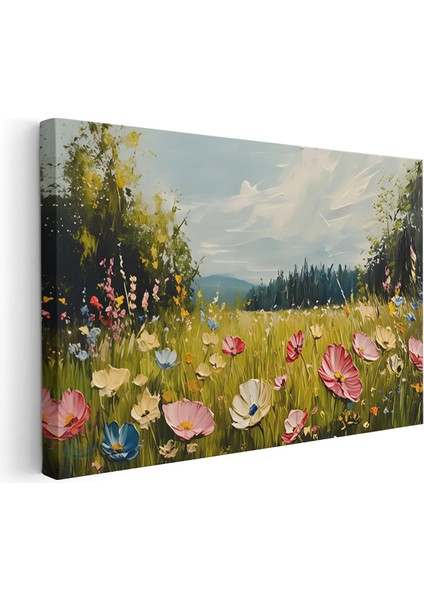 Kanvas Yatay Duvar Tablosu Kanvas Cicek BAHCESI66 Ev Ofis Salon Modern Duvar Tablosu