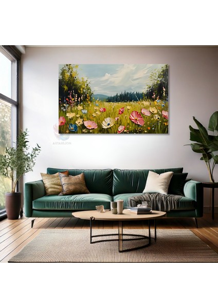 Kanvas Yatay Duvar Tablosu Kanvas Cicek BAHCESI66 Ev Ofis Salon Modern Duvar Tablosu fiyatları