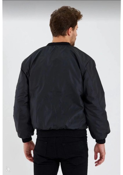 Unisex Siyah Bomber Mont - Su Itici Kumaş, Kapitone Astarlı, Fermuarlı modelleri