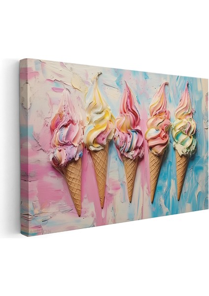 Kanvas Yatay Duvar Tablosu Kanvas Renkli Dondurmalar Ev Ofis Salon Modern Duvar Tablosu