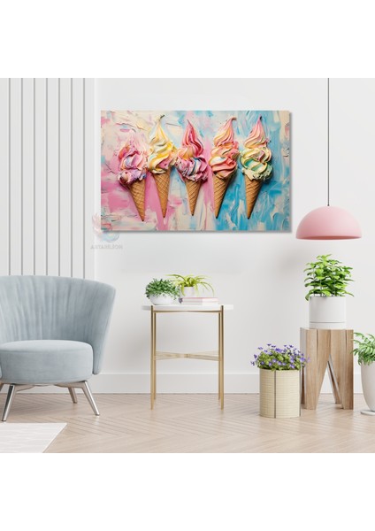 Kanvas Yatay Duvar Tablosu Kanvas Renkli Dondurmalar Ev Ofis Salon Modern Duvar Tablosu modelleri