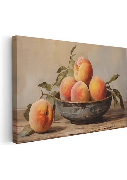 Kanvas Yatay Duvar Tablosu Kanvas Naturmort Seftaliler Ev Ofis Salon Modern Duvar Tablosu