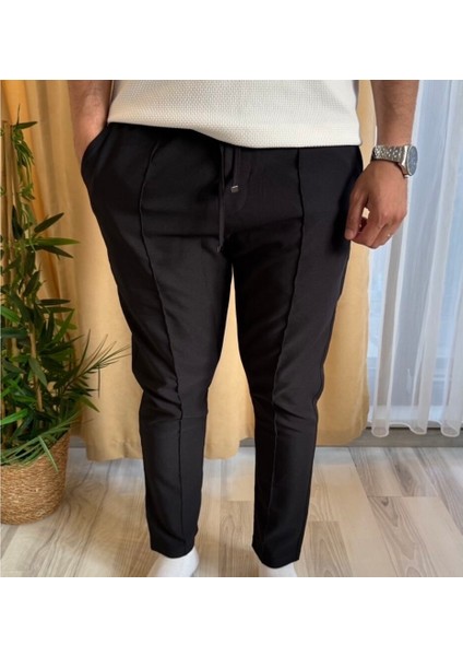 Double Kumaş Çima Detaylı Pantolon
