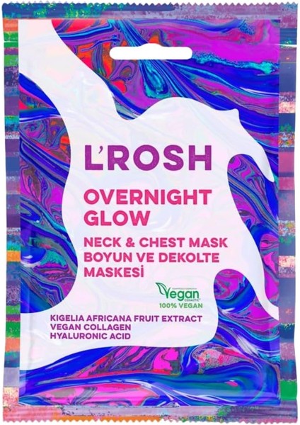 L'rosh Ower Night Glow Neck & Chest Mask, Vegan, Yaşlanma Karşıtı, Nemlendirici, Aydınlatıcı Boyun ve Dekolte Maskesi fiyatları