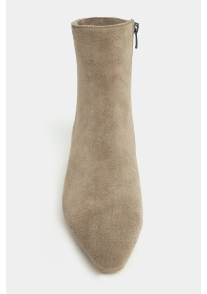 Jesse Rome Bej Süet Hakiki Deri Lastik Detay Düz Taban Kadın Bot modelleri