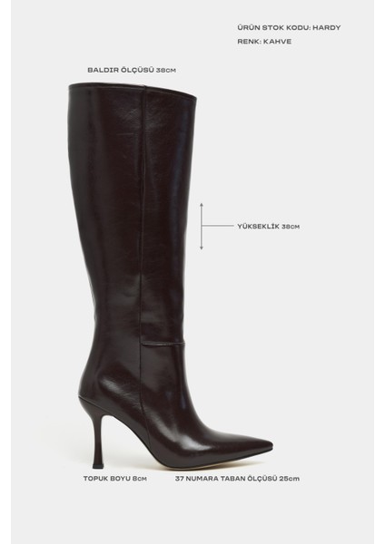 Hardy Kahve Mat Sivri Burun Ince Topuklu Kadın Çizme modelleri