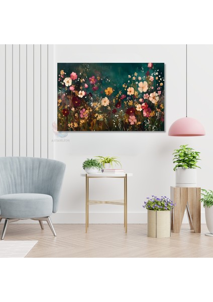 Kanvas Yatay Duvar Tablosu Kanvas Cicek BAHCESI44 Ev Ofis Salon Modern Duvar Tablosu modelleri