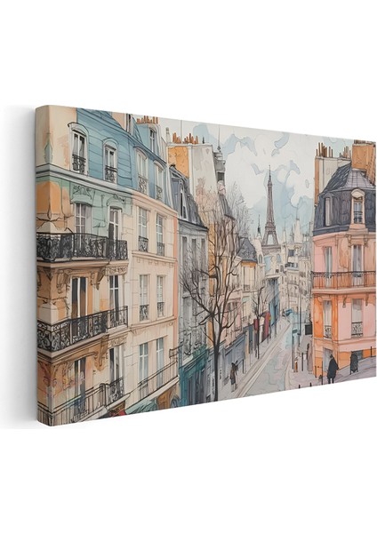 Kanvas Yatay Duvar Tablosu Kanvas Paris Sokaklari Ev Ofis Salon Modern Duvar Tablosu