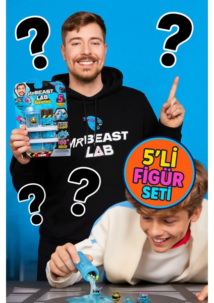 MrBeast Lab Swarms Deney Seti 5 Sürpriz Figür Içerir Su Ekle Çalkala Keşfet Koleksiyon Mr Beast Oyuncak 2.5cm