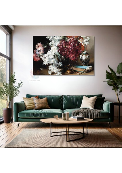 Kanvas Yatay Duvar Tablosu Kanvas Vintage Cicekler Ev Ofis Salon Modern Duvar Tablosu fiyatları