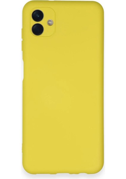 Samsung Galaxy A04 Kılıf Nano Içi Kadife Silikon - Sarı