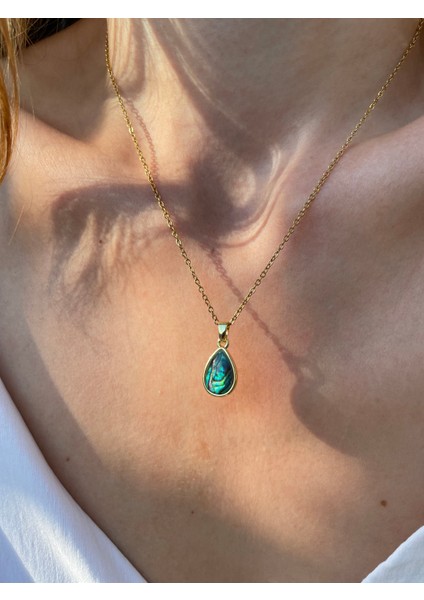 Gerçek Sedef Damla Gold Çelik Kolye fiyatları