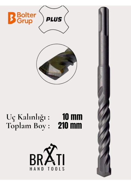 10X210 Sds Plus 2 Kanallı Beton Duvar Delme Matkap Ucu