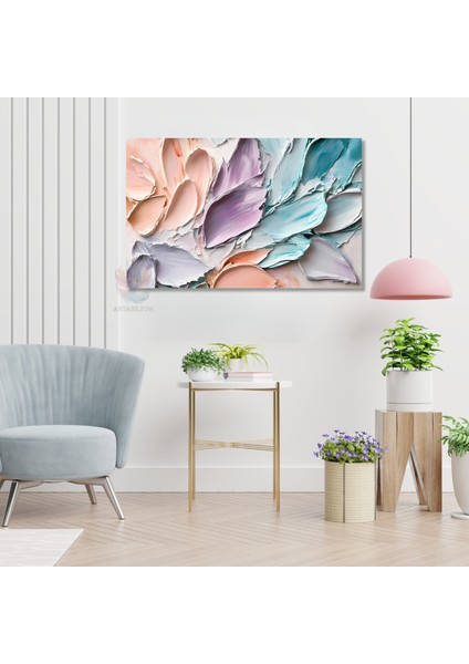 Kanvas Yatay Duvar Tablosu Kanvas Pastel Firca Darbeleri Ev Ofis Salon Modern Duvar Tablosu modelleri