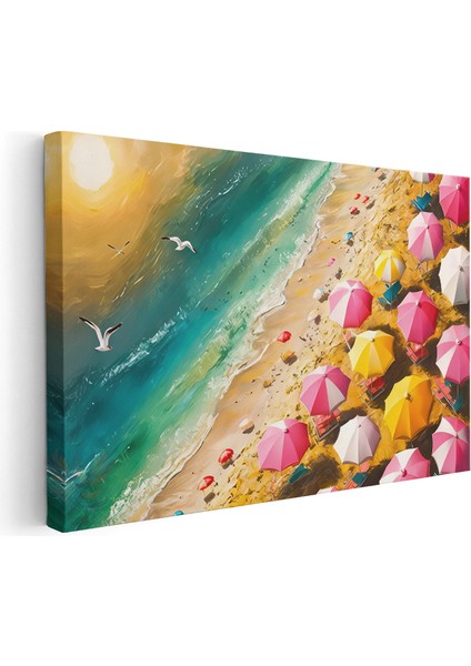 Kanvas Yatay Duvar Tablosu Kanvas Plaj Manzarasi Ev Ofis Salon Modern Duvar Tablosu