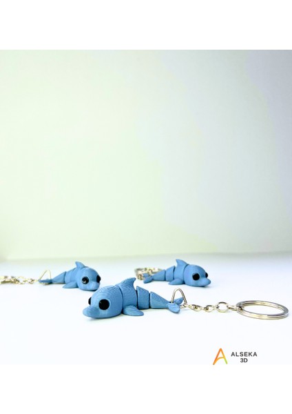 - 3D Baskı Yunus Balığı Figürlü Anahtarlık
