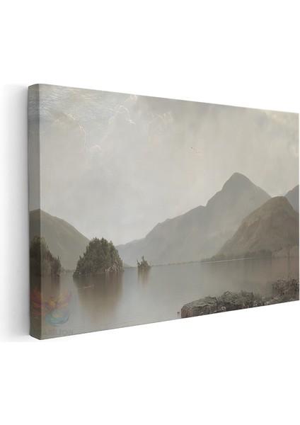 Kanvas Yatay Duvar Tablosu Kanvas Vintage Dag Gol Manzarasi2 Ev Ofis Salon Modern Duvar Tablosu