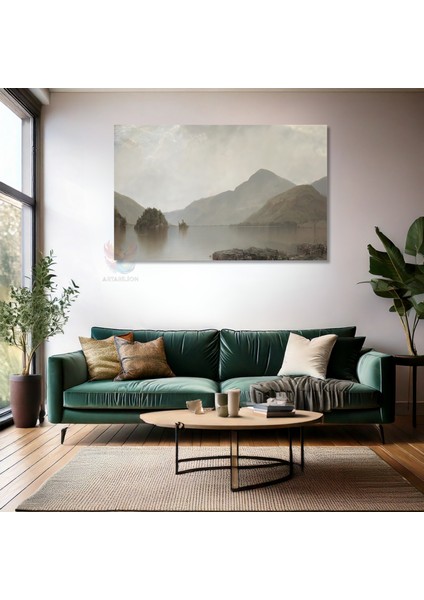 Kanvas Yatay Duvar Tablosu Kanvas Vintage Dag Gol Manzarasi2 Ev Ofis Salon Modern Duvar Tablosu fiyatları