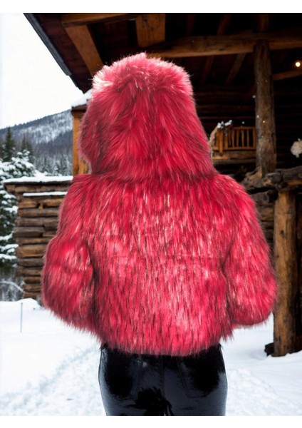 Kadın Uzun Kollu Kürk - Bordo modelleri