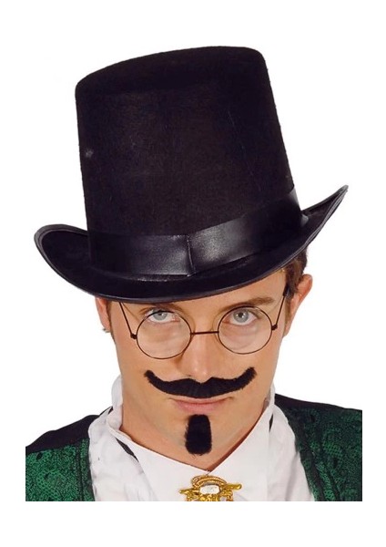 Yetişkinler Için Siyah Renk Ringmaster Sihirbaz Şapkası Silindir Şapka