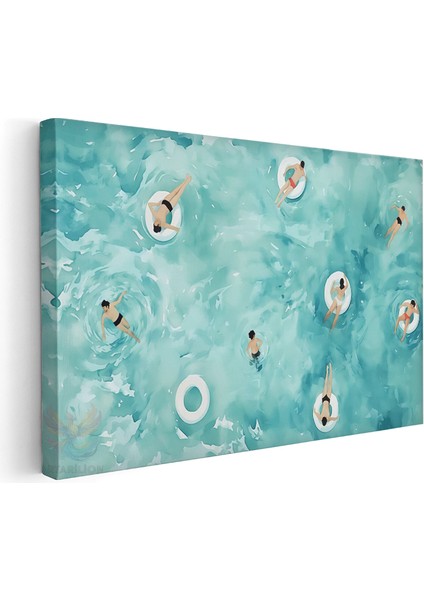 Kanvas Yatay Duvar Tablosu Kanvas Soyut Yuzen Insanlar Ev Ofis Salon Modern Duvar Tablosu