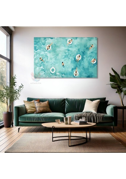 Kanvas Yatay Duvar Tablosu Kanvas Soyut Yuzen Insanlar Ev Ofis Salon Modern Duvar Tablosu fiyatları