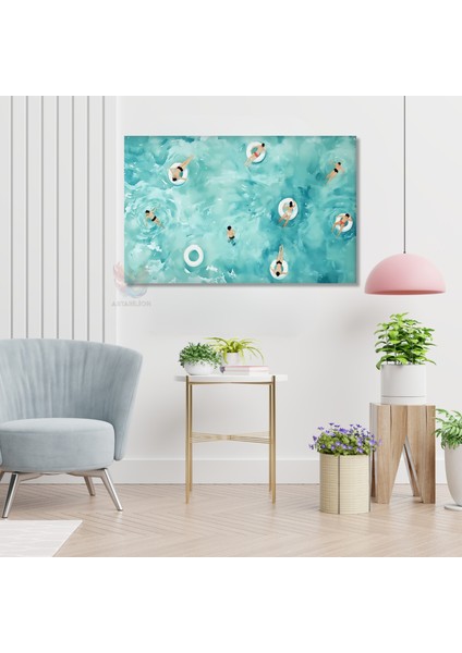 Kanvas Yatay Duvar Tablosu Kanvas Soyut Yuzen Insanlar Ev Ofis Salon Modern Duvar Tablosu modelleri