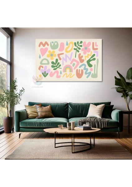 Kanvas Yatay Duvar Tablosu Kanvas Pastel Renk Sekiller Ev Ofis Salon Modern Duvar Tablosu fiyatları