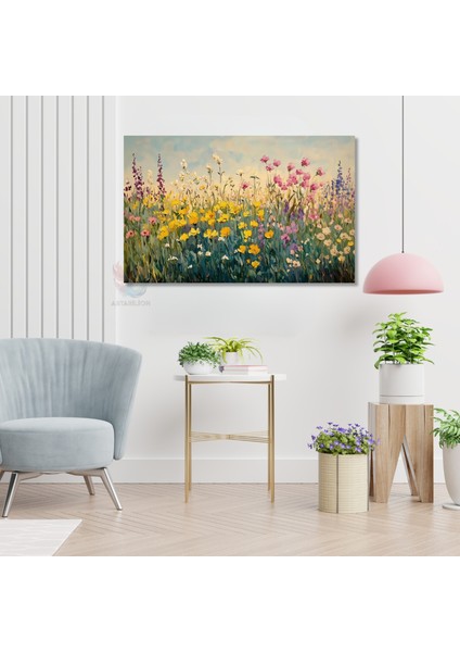 Kanvas Yatay Duvar Tablosu Kanvas Cicek BAHCESI22 Ev Ofis Salon Modern Duvar Tablosu modelleri