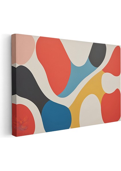 Kanvas Yatay Duvar Tablosu Kanvas Renkli Kivrimlar2 Ev Ofis Salon Modern Duvar Tablosu