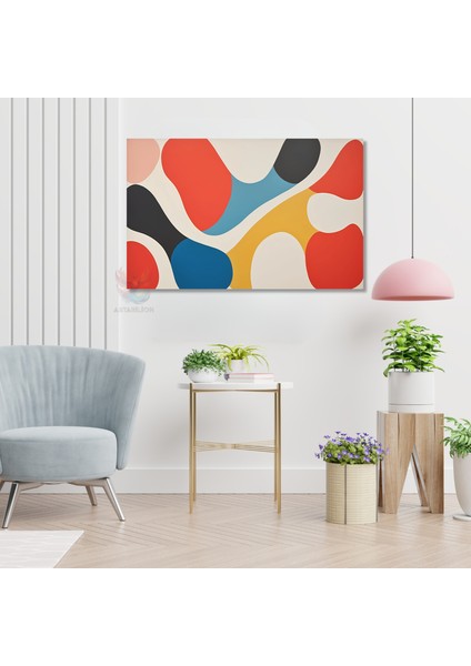 Kanvas Yatay Duvar Tablosu Kanvas Renkli Kivrimlar2 Ev Ofis Salon Modern Duvar Tablosu modelleri