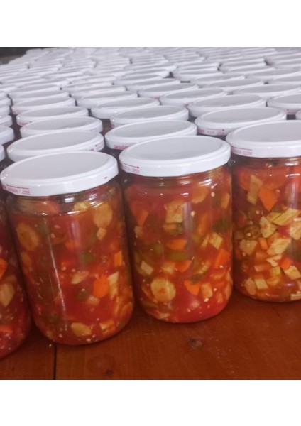 (Hatay) Acı Karışık Salata Turşu (Domates soslu)-600 gr-Cam kavanoz fiyatları