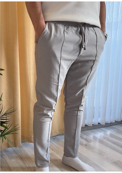 Double Kumaş Çima Detaylı Pantolon