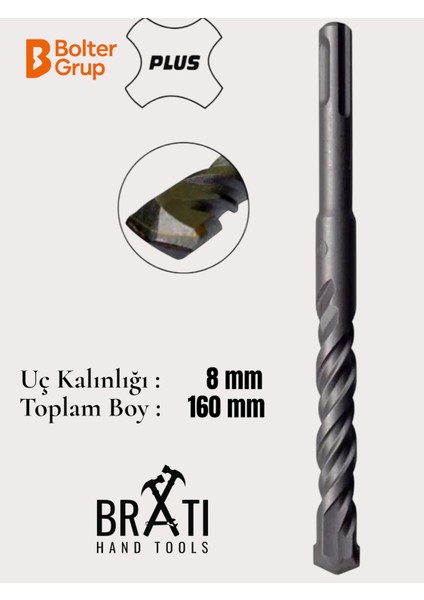8X160 Sds Plus 2 Kanallı Duvar ve Beton Delme Matkap Ucu