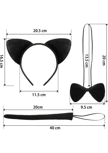 Kedi Kostüm Taç Kuyruk Papyon Seti 1 Adet (5148) fiyatları