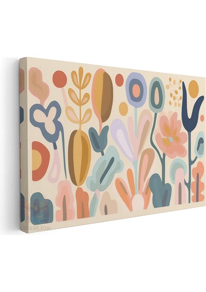 Kanvas Yatay Duvar Tablosu Kanvas Pastel Renk Sekiller2 Ev Ofis Salon Modern Duvar Tablosu