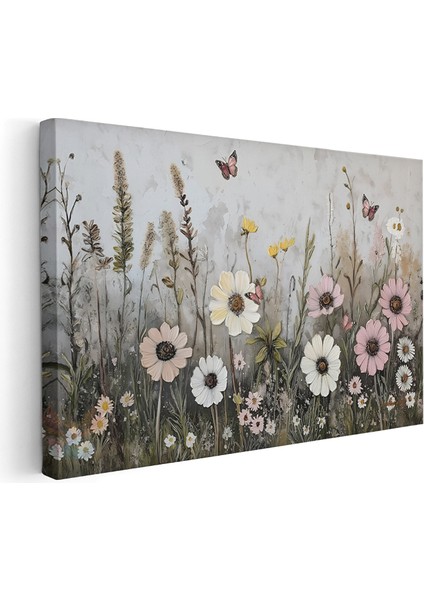 Kanvas Yatay Duvar Tablosu Kanvas Cicek BAHCESI11 Ev Ofis Salon Modern Duvar Tablosu