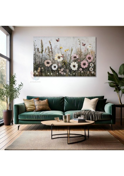 Kanvas Yatay Duvar Tablosu Kanvas Cicek BAHCESI11 Ev Ofis Salon Modern Duvar Tablosu fiyatları