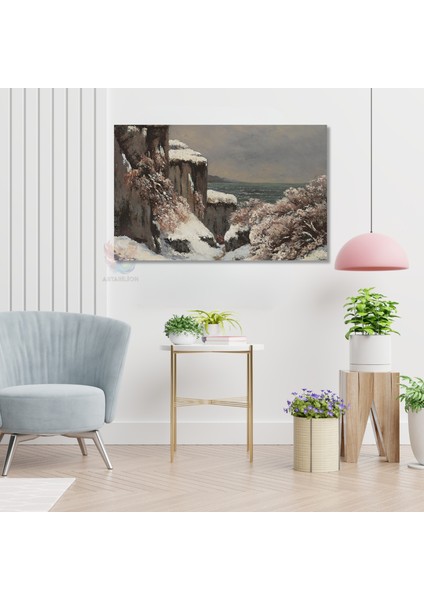 Kanvas Yatay Duvar Tablosu Kanvas Kis Manzarasi Ev Ofis Salon Modern Duvar Tablosu modelleri