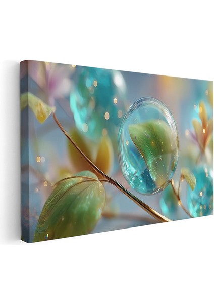 Kanvas Yatay Duvar Tablosu Kanvas Su Damlalari Ev Ofis Salon Modern Duvar Tablosu