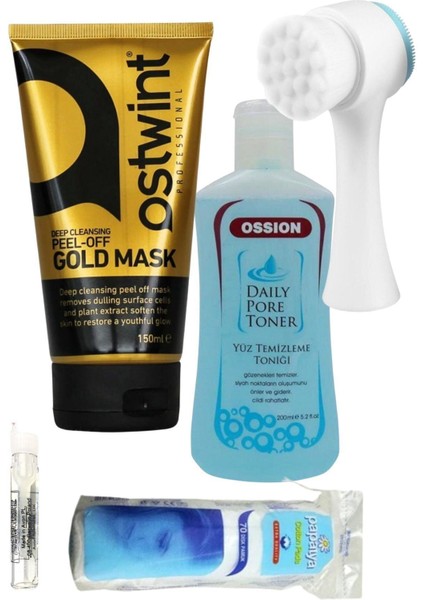 Altın Maske 150ML + Tonik + Fırça / Cilt Seti 5 Parça