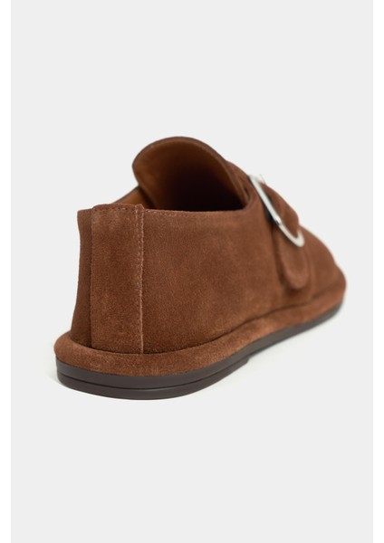 Cyrus Taba Hakiki Süet Deri Toka Detaylı Düz Taban Kadın Ayakkabı fırsatları