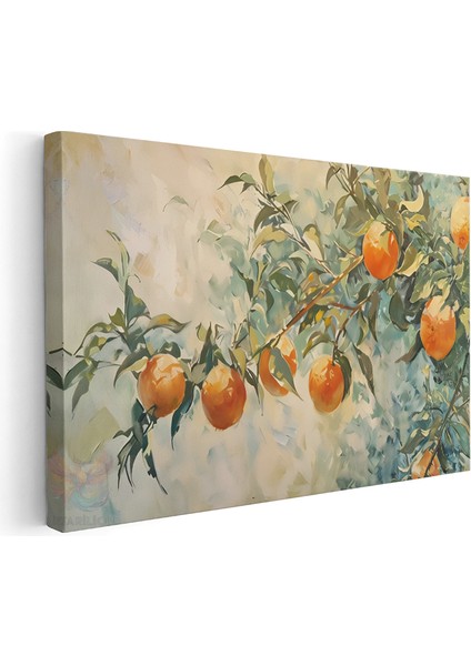 Kanvas Yatay Duvar Tablosu Kanvas Portakal Agaci Dallari Ev Ofis Salon Modern Duvar Tablosu
