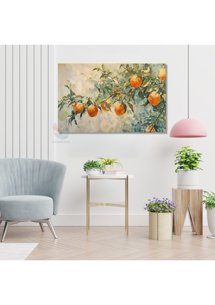 Kanvas Yatay Duvar Tablosu Kanvas Portakal Agaci Dallari Ev Ofis Salon Modern Duvar Tablosu modelleri